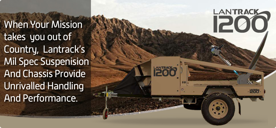 Mobile VSAT Satellite Trailer Mil spec desert sand